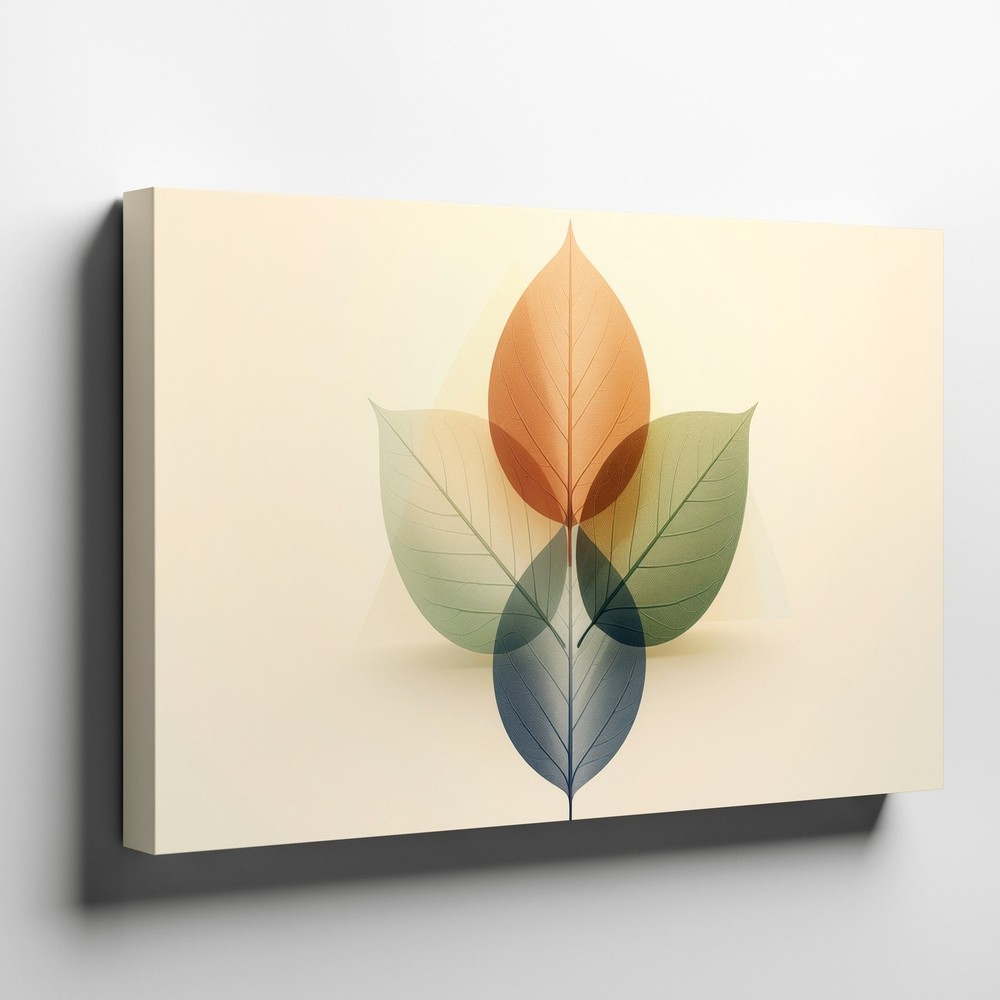 Modern Abstract Leaf Canvas Wall Art Minimalist Nature-Inspired Wall Decor Print