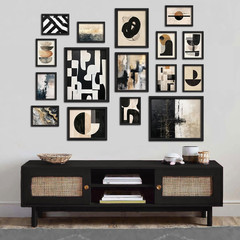 16 PCS Black and White Abstract Wall Art Decor, Minimalist Gallery Wall Prints f
