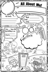 All About Me Kids Student Biography Classroom Chart School Teacher Poster 12×18