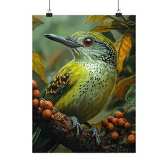 Scaly Throated Honeyguide Bird Art Print Poster, Wildlife Home Decor
