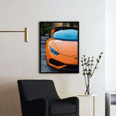 Orange Lamborghini Vintage Sports Cars Wall Art Poster Print
