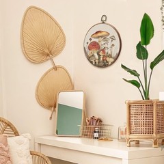 Vintage Round Wall Art Decor – Boho Botanical Wall Art Canvas Frame Artwork P…