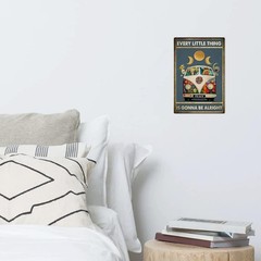 Retro Hippie Decor Wall Art Poster – Tin Metal Signs 8×12 «Every Little Thing is