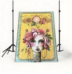PAPAYA! Floral Woman Art Print “Love Who You Are” Boho Wall Decor 11.5 X 16