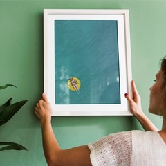 Retro Pool Float Poster Coastal Bathroom Wall Art Turquoise Water Summer Print