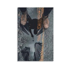 Art Poster Reflection Bar Unframed Indoor Canvas Art Work 12×18 Inch 1-Piece
