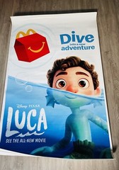 McDonald’s Disney Luca Pixar Movie Vinyl Poster Luca In Water Size: 55″ x 35″