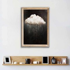 Modern Abstract Canvas Prints Wall Art Vintage Rain 24″L x 16″W, Cloud