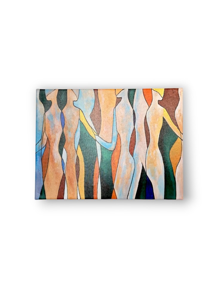 New Abstract Geometric Color Block Human Figure Wall Decor 24″ x 48″