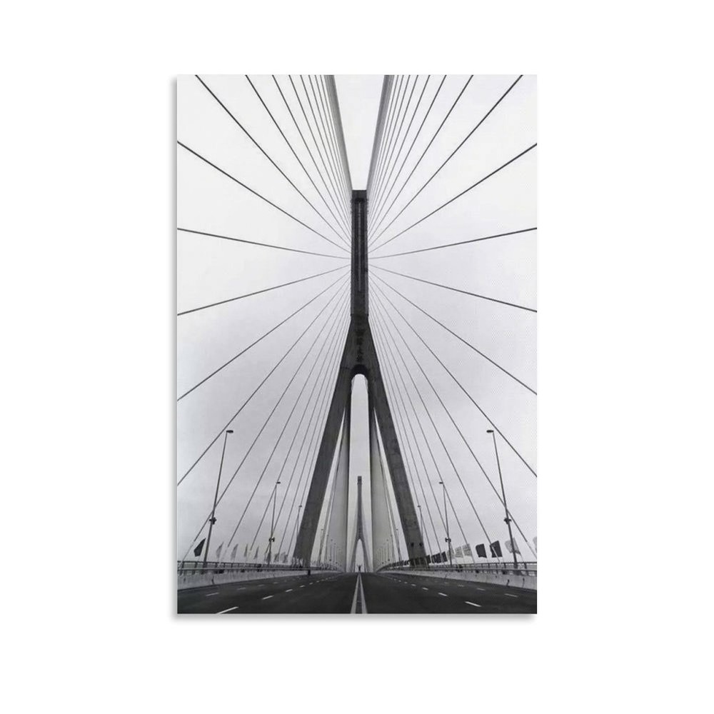 Art Poster Bridge Bathroom Unframed Indoor Canvas Artwork 12×18 Inch 1-Piece