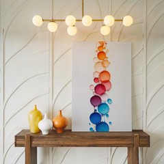 Create An Abstract Artwork Featuring A Vertical Cascade Of Vibrant Wall Art