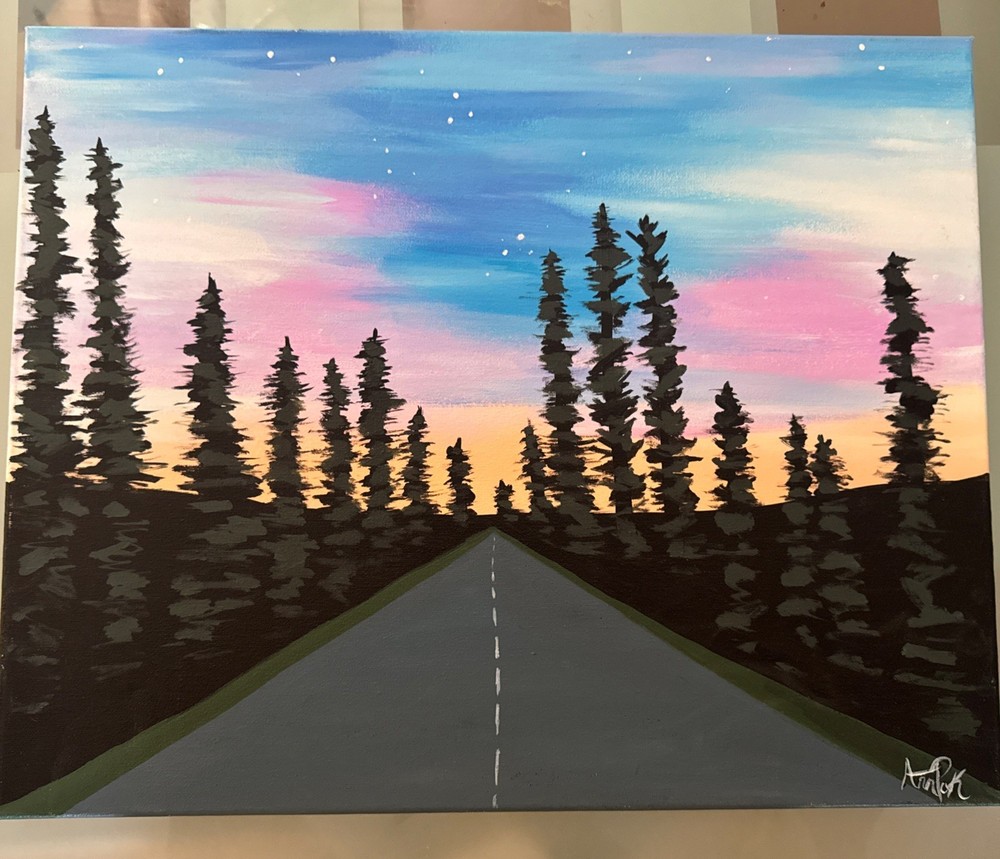 Acrylic On the Road 20×16 unframed