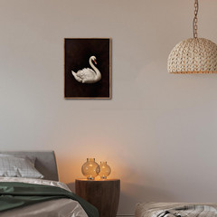 Vintage Wall Art Decor – Classical Dark Swan Canvas Art Prints – Nursery Wall De