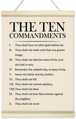 10 Ten Commandments Poster Hanger Frame, Christian Motivational Wooden Canvas…
