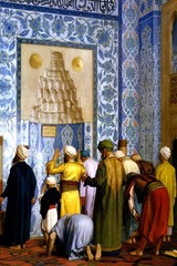 THE BLUE MOSQUE RELIGION TEMPLE PRAYER 1878 ORIENTALIST PAINTING BY GEROME REPRO