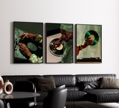 Black Men Wall Art African DJ Painting Pictures Wall Decor Hip Hop Posters Mo…