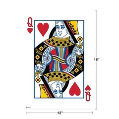 Queen of Hearts Playing Card Art Poker Room Game Art Print Poster 12×18