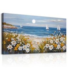 Wall Art For Dining Room Kitchen Blue Ocean Beach Art Pictures Living Room De…