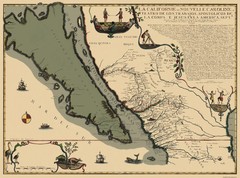 Historic State Map – Le California – Nicolas de Ferr 1720 – Vintage Wall Art
