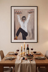 Mid Century Waiter Printable Wall Art, Wine Tray Bistro Poster