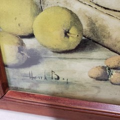 Fruit Still Life Wall Art Set of 3 Framed Farmhouse Kitchen Rustic Vintage Decor