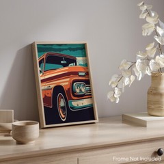 1962 Chevy C10 Poster Truck Posters Wall Decor Car Men 11×14 Inches Unframed