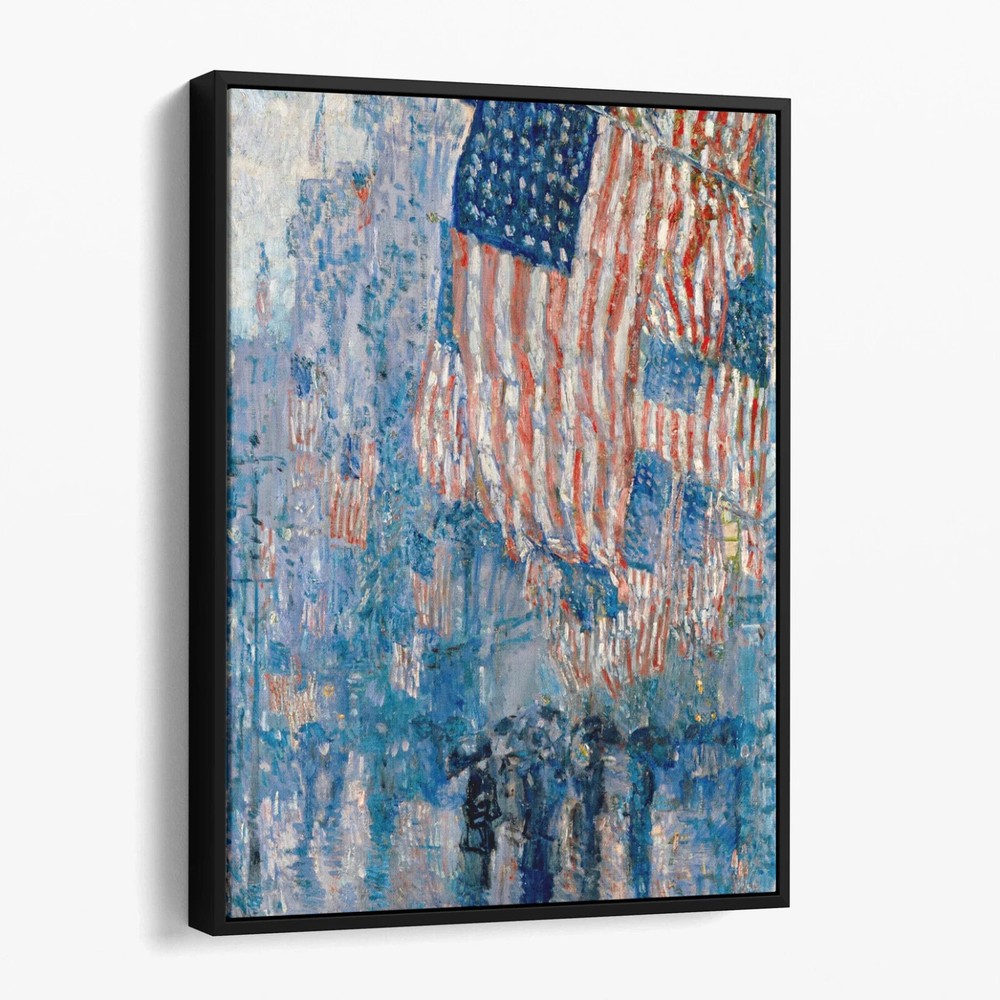 The Avenue in the Rain Frederick Childe Hassam 1917 Flag Canvas Print Wall Art