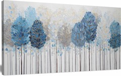 Blue and White Tree Wall Art for Living Room Large Artwork Home Decor 20×40 Inch