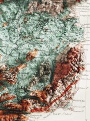 United Kingdom Geological Map Wall Art – Vintage 2D Topographic Poster Print Dec