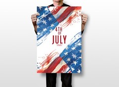 4th of July Vintage – 250 Years USA Flag Celebration – POSTER 20″x30″
