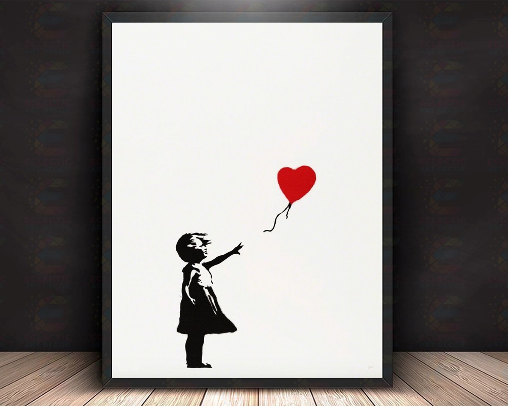Banksy – Girl With Balloon Art Print, Mounted Canvas, Framed, Acrylic