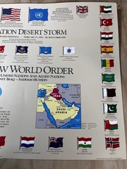 1991 Map Poster Operation Desert Storm Graphic Military Defense War Flags Order
