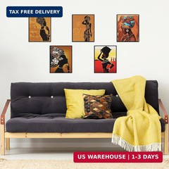Tenare 9 Pcs African American Wall Art Black Women Canvas Wall Decor African Ame