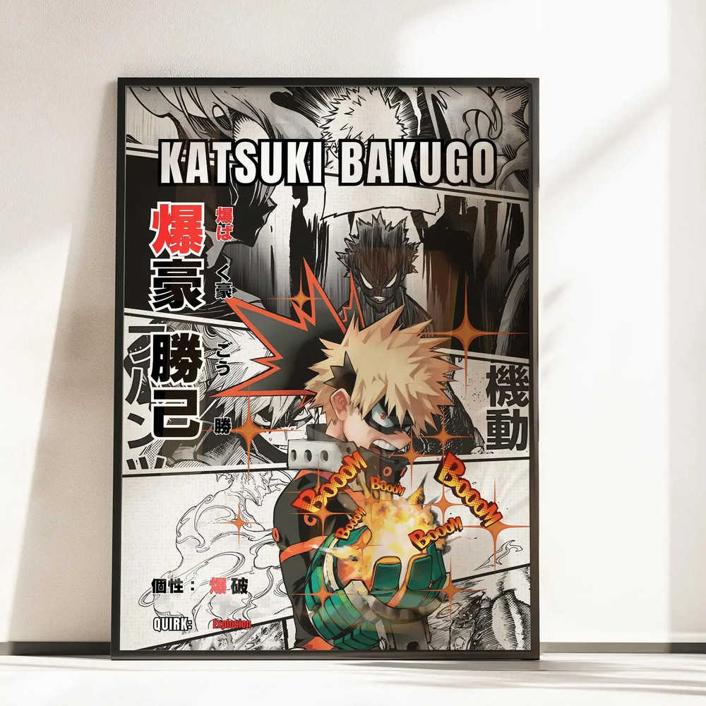 Katsuki Bakugo Awakening Poster My Hero Academia Sparks Art Print MHA Decor