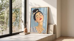 Elegant Woman Portrait Oil Painting Wall Art Impressionist Girl Canvas Poster