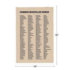 Common Misspelled Words Classroom Chart Poster 12×18