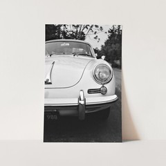 Porsche 356 Speedster Vintage Cars Classic White & Black Wall Art Poster Print