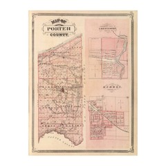 Old Map of Porter County, IN 1876 – Vintage Indiana Art