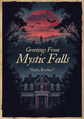 Mystic Falls Vampire Diaries Wall Collage Postcard Style Poster