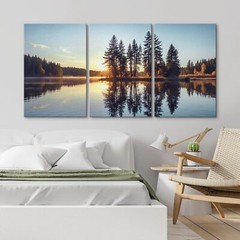 Wall26 Canvas Wall Art | Sunrise Serenity at Pine Lake | Canvas Print Home Decor