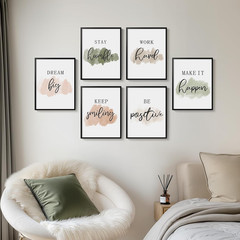 Inspirational Wall Art Set – Motivational Quotes for Office Decor, 11×14 Inch