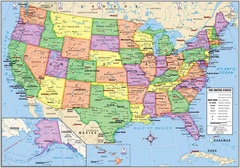 US and World Desk Map for Students, Home or Classroom Use by Lighthouse