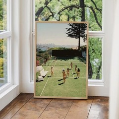 Slim Aarons Tennis Court Print Slim Aarons Photography Coastal 70s Poster