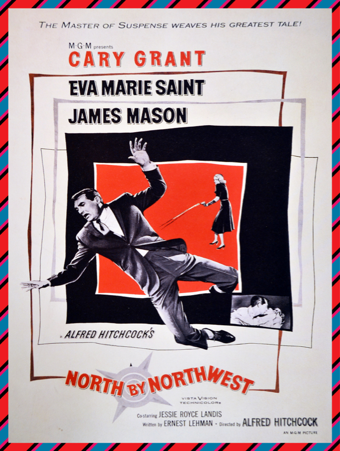 Movie POSTER.North by Northwest.Studio Home Room decor Decorator art print.q612