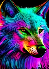 Wolf Multicoloured PREMIUM POSTER FILM PRINT HIGH QUALITY Thick paper