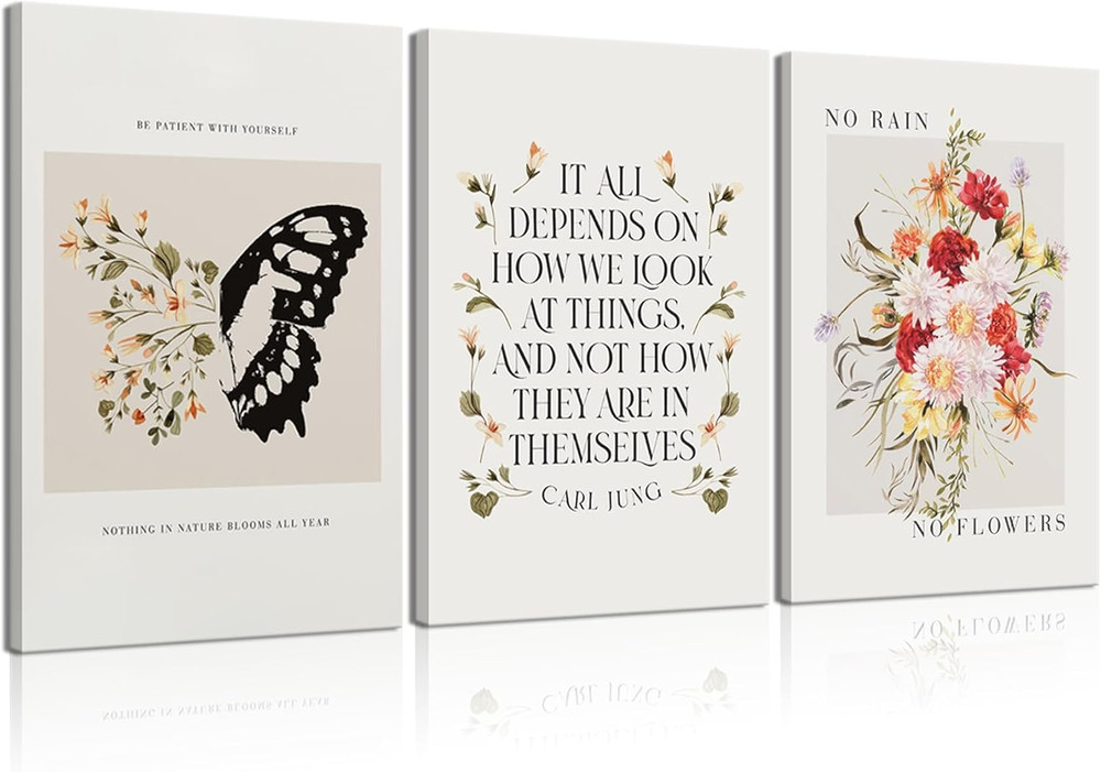 Motivational Quotes Canvas Art Set for Office & Home Decor – 3 Pieces