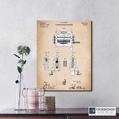 Laundry Room Wall Décor Vintage, Patent Wringing Machine Canvas Print