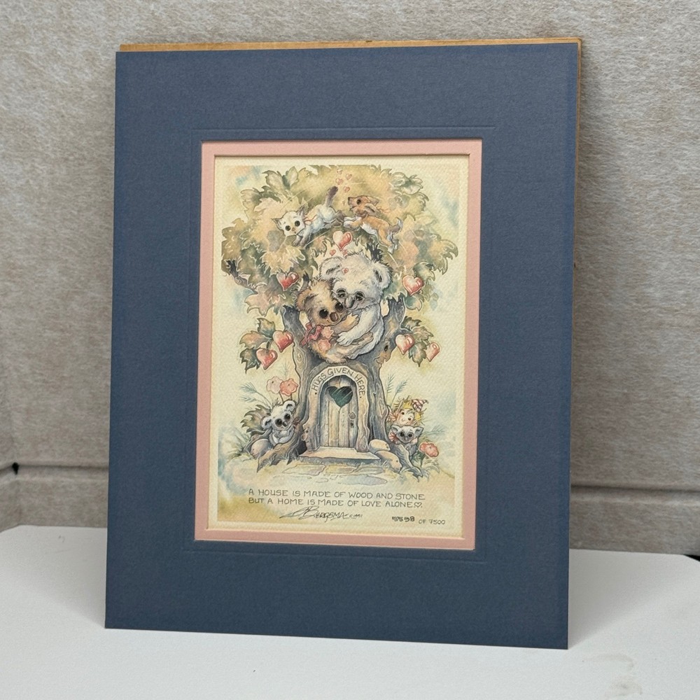Jody Bergsma Framed Art Print 5538/7500 Koala Bears Tree Hugs Given Here Matted