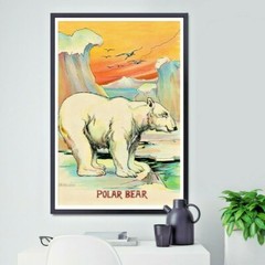 Polar Bear Illustration POSTER! (24″ x 36″ or smaller) – c. 1911 – Antique Book