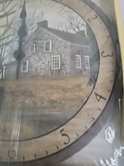 NEW Billy Jacobs Wall Clock STONE COTTAGE Country Farmhouse 13″ Round